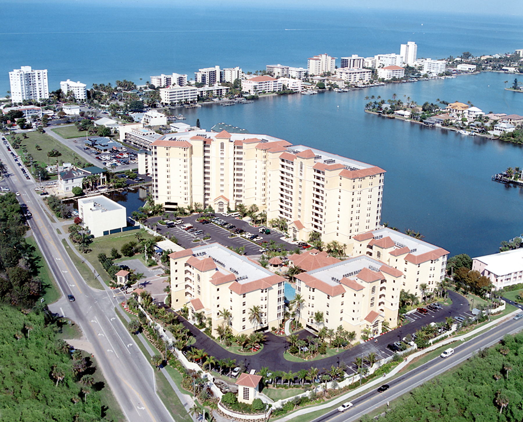 Aerial of Regatta at Vanderbilt Beach in Naples, Florida